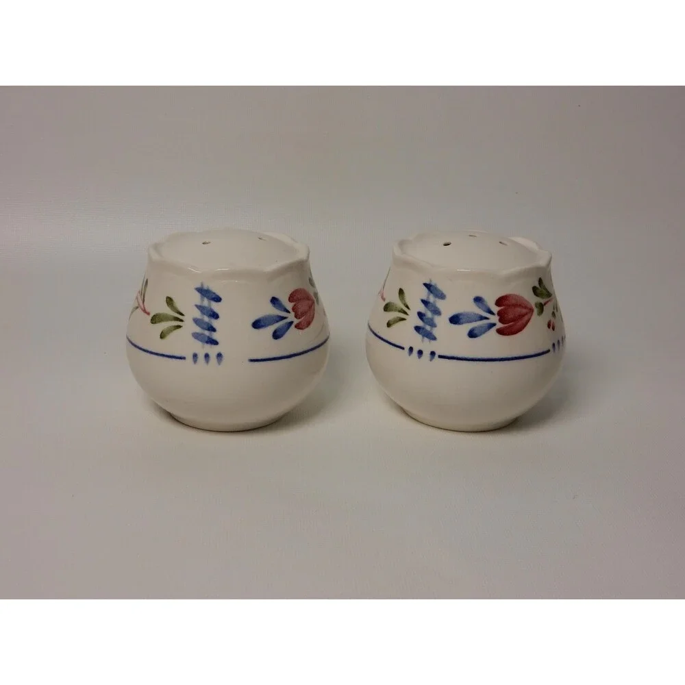 Vintage Nikko Avondale Salt & Pepper Shakers Hand Painted Japan Floral Folk Art
